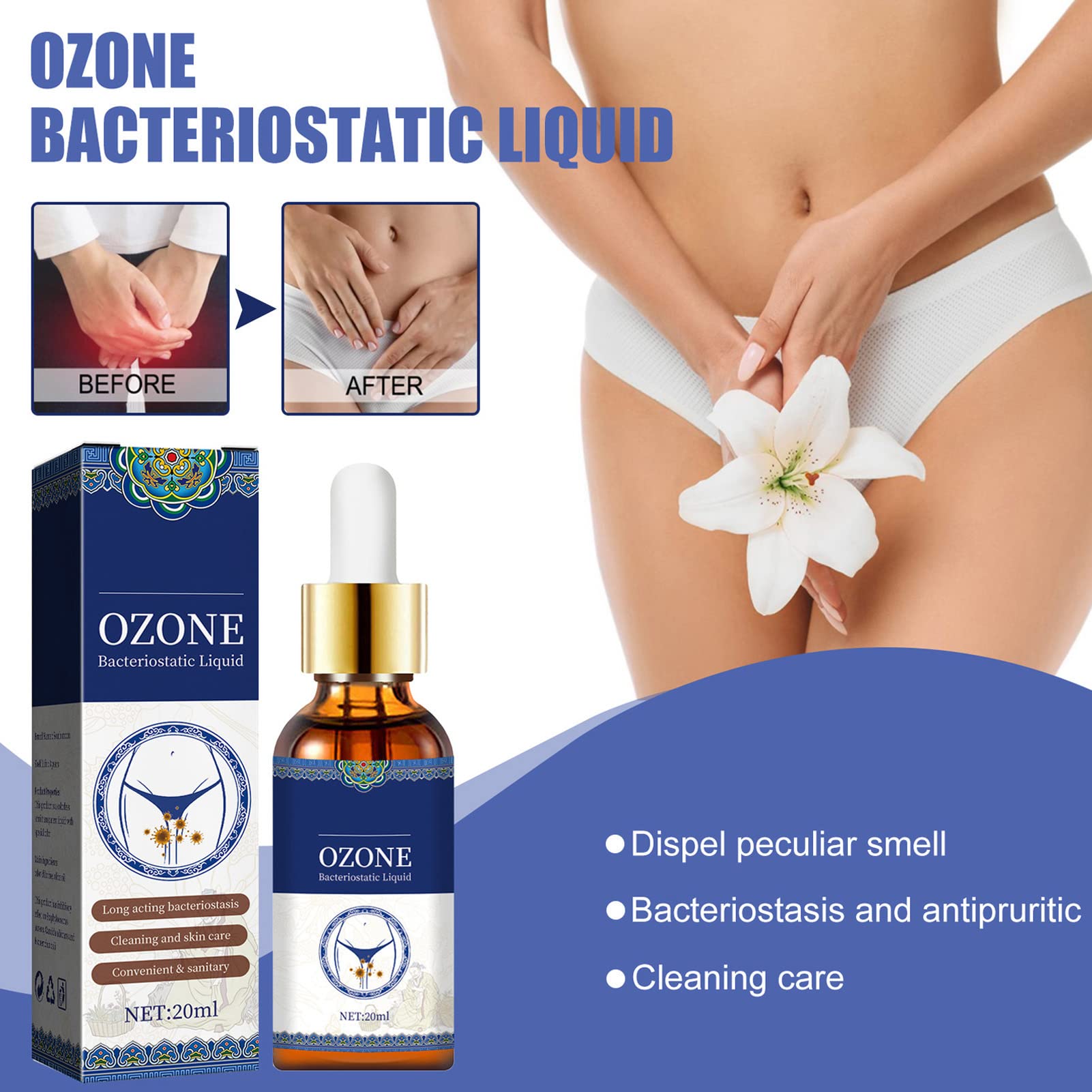 Women Private Part Cleanser,2pcs 20ml Women Private Part Care Liquid Odor Removal Balance PH YmikoAu supplements