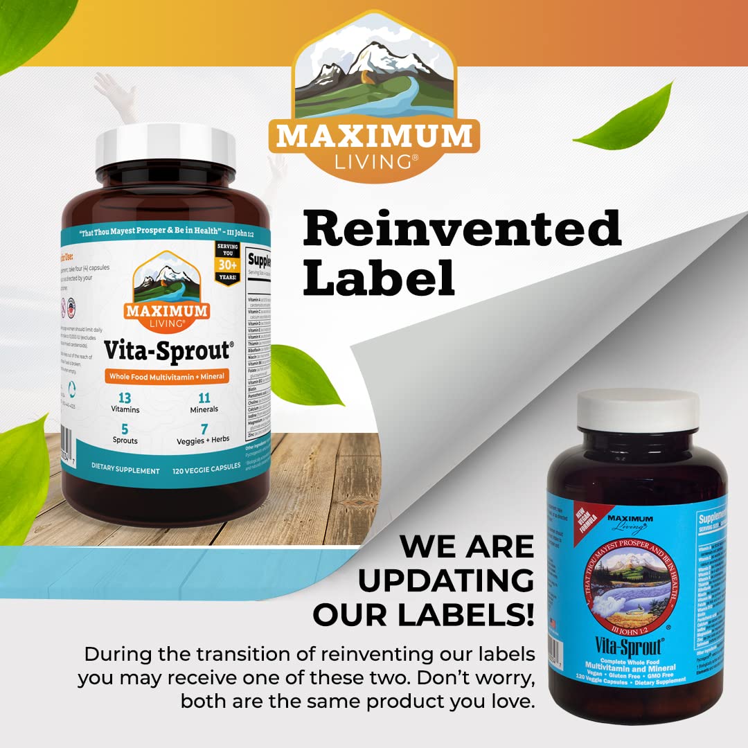 Maximum Living - Vita-Sprout Whole-Food Multivitamin & Phytonutrient Blend - 120 Capsules Maximum LivingAu supplements
