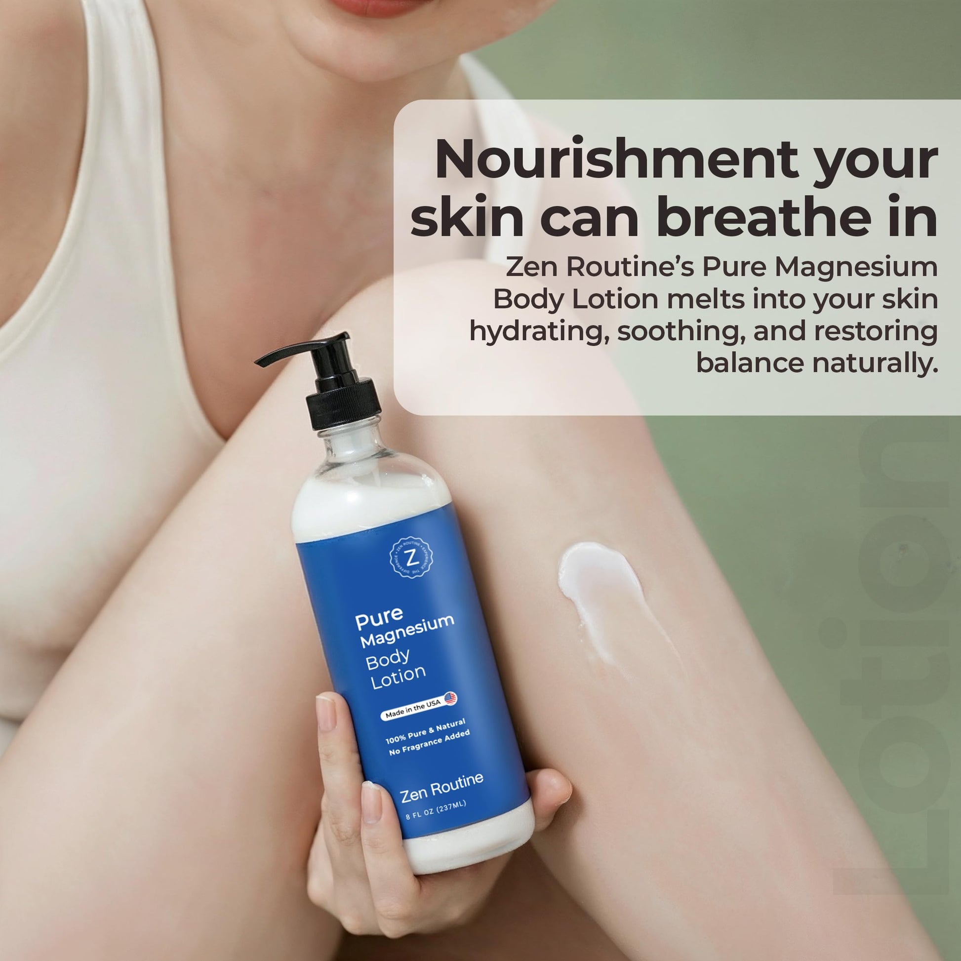 Zen Routine Magnesium Lotion for Sleep, Leg Cramps & Muscle Soreness with Shea Butter | Award-Winning Cream For Sleep – Safe for Kids – Unscented, Non-Greasy, Ultra Soothing – Made in USA Zen RoutineAu supplements