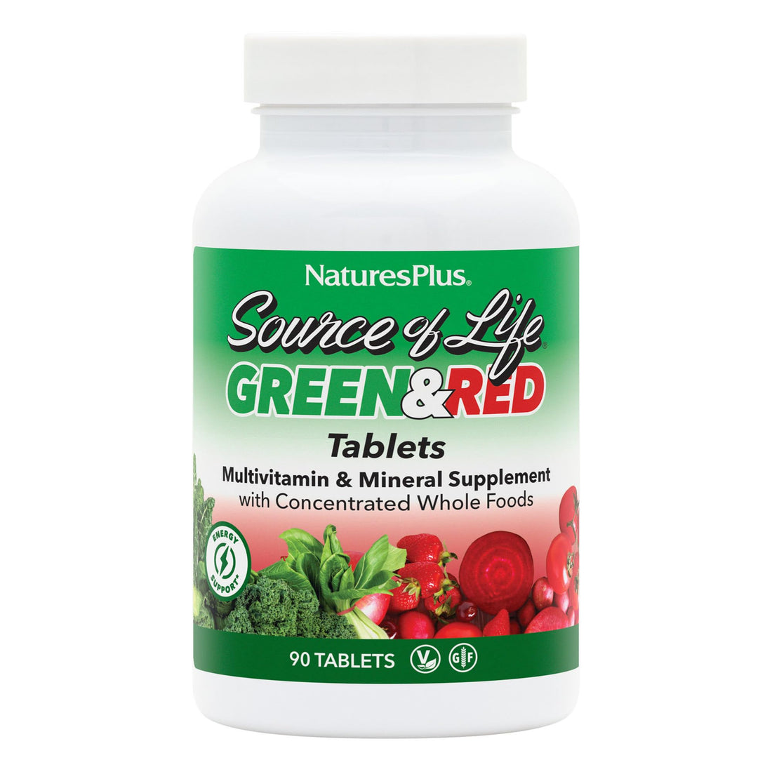NaturesPlus Source of Life Green & Red Multivitamin - 90 Tablets - with Concentrated Whole Foods - Vegetarian, Gluten Free - 30 Servings NaturesPlusAu supplements