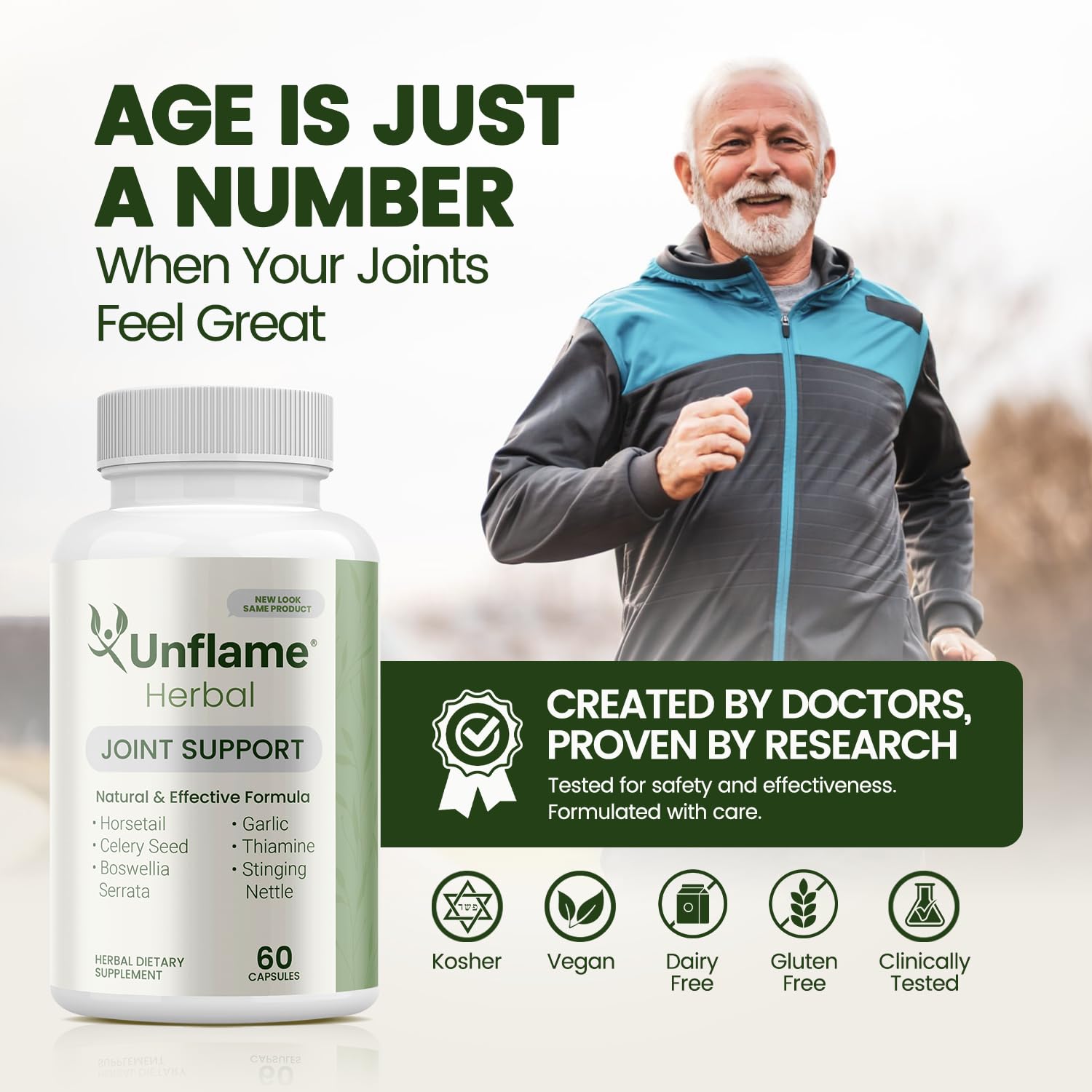 Unflame Herbal Supplement – Botanical Support for Joints, Back, and Muscles – 60 Capsules – Natural Herbal Blend – Dietary Supplement UnflameAu supplements