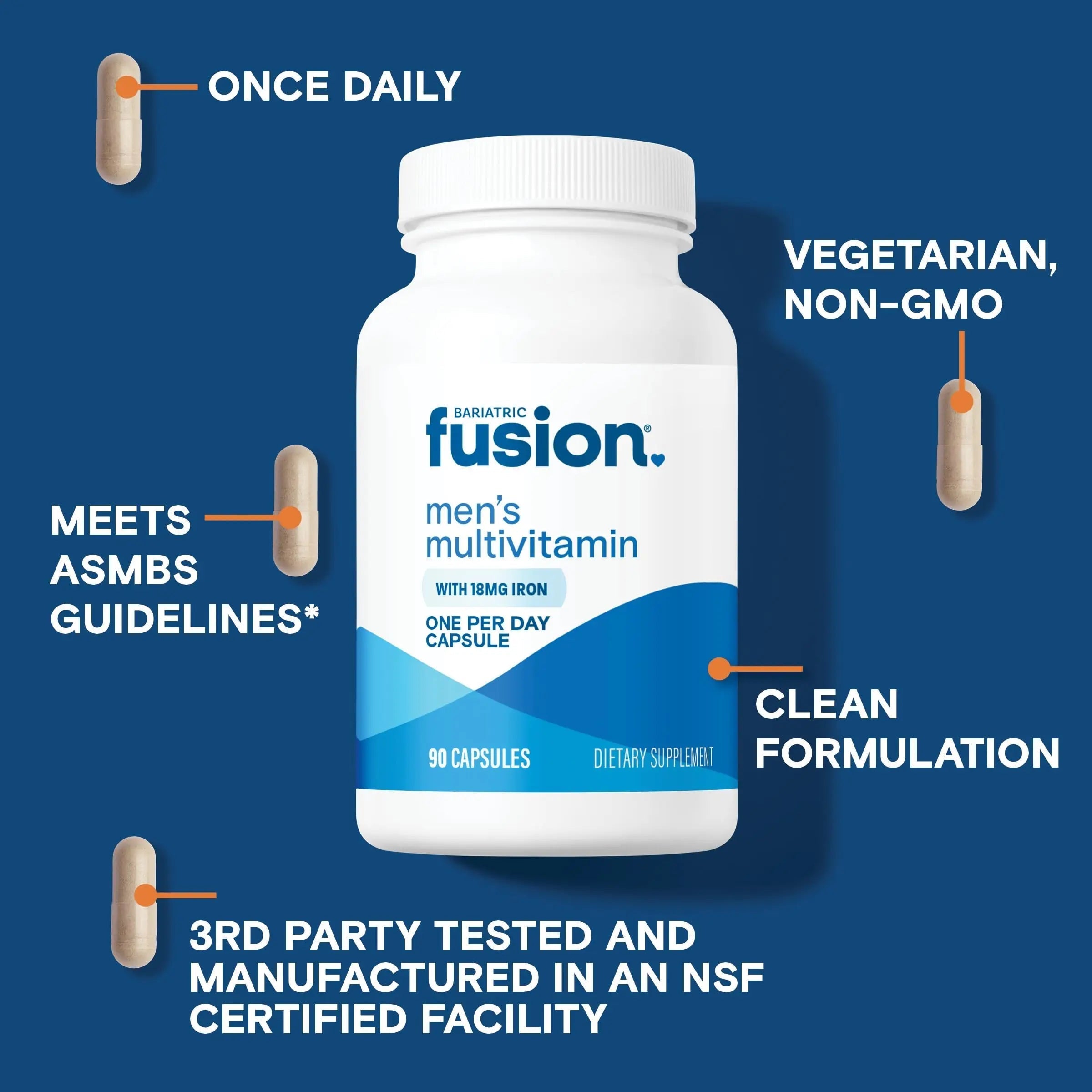 Bariatric Fusion One Per Day Bariatric Multivitamin with Iron for Men | with Prostate and Heart Support Vitamins* | Bariatric FusionAu supplements