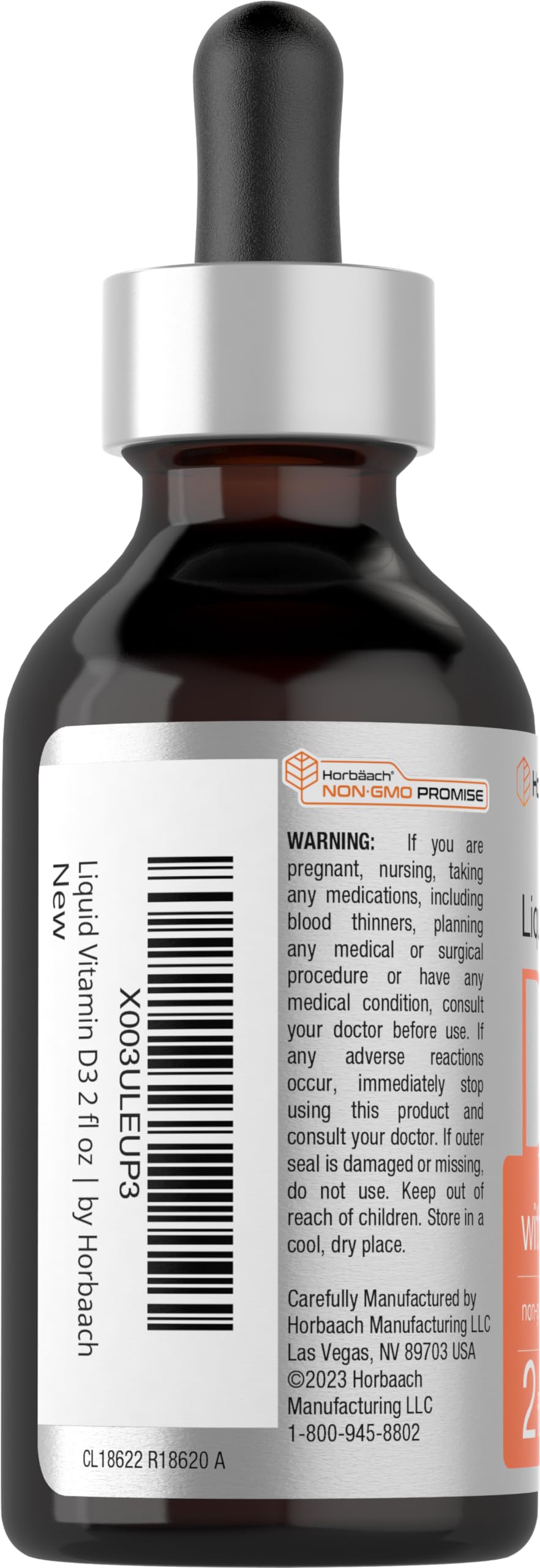 Horbäach Vitamin D3 + K2 Liquid Drops | with MK7 | 2 Fl Oz | Vegetarian | Non-GMO HorbäachUS supplements