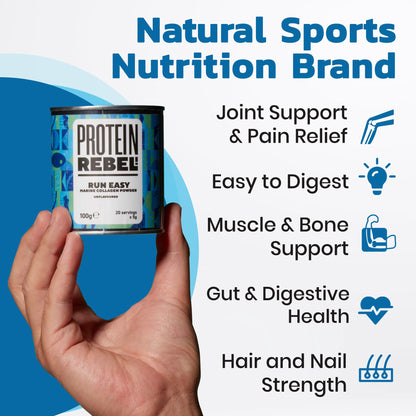 Protein Rebel - Run Easy Marine Collagen Powder for Running, Joint Support - Unflavoured Powder Collagen Protein RebelUS supplements