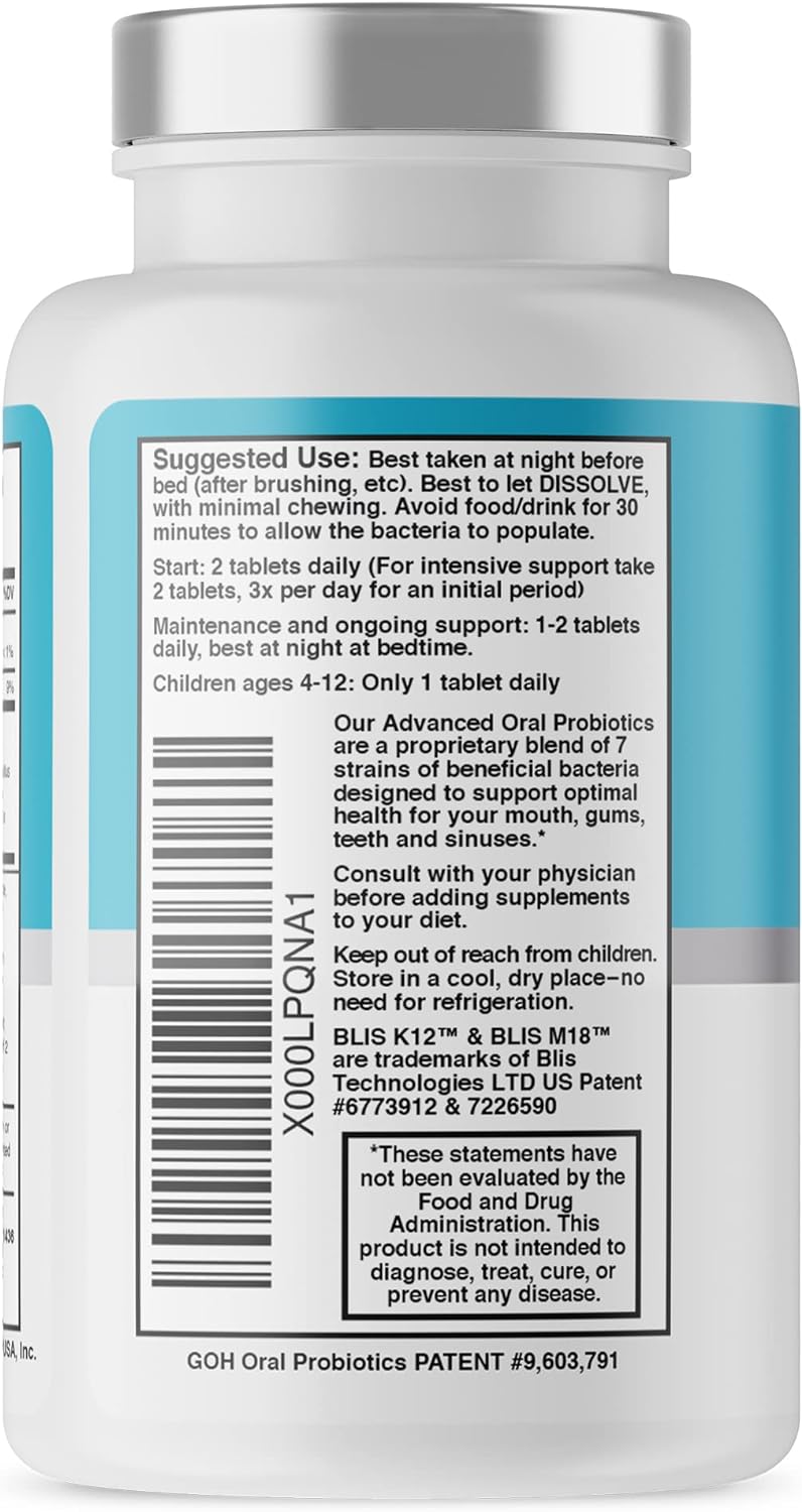 Oral Probiotics for Mouth Bad Breath Treatment for Adults: Dentist Formulat Great Oral HealthUS supplements
