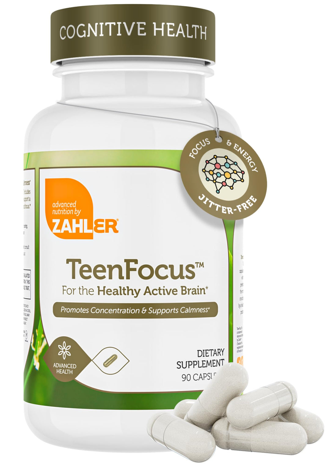 Zahler TeenFocus, Advanced Formula for Improved Focus & Concentration, Certified Kosher, 90 Capsules ZahlerAu supplements