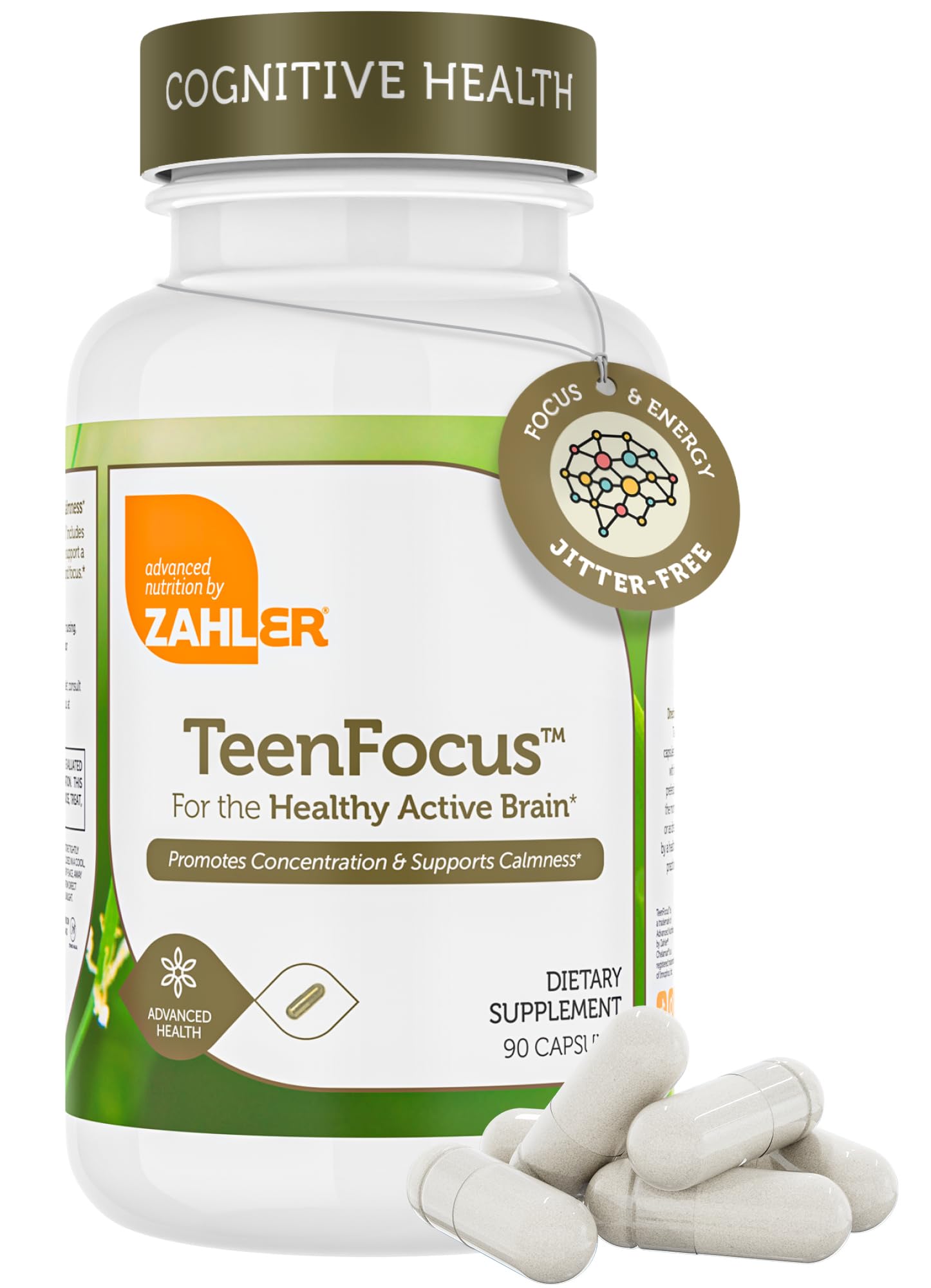Zahler TeenFocus, Advanced Formula for Improved Focus & Concentration, Certified Kosher, 90 Capsules ZahlerAu supplements