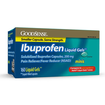GoodSense Ibuprofen Mini Liquid-Gels, 200 mg, Liquid-Filled Capsules, Pain Reliever and Fever Reducer, 160 Count GoodSenseAu supplements