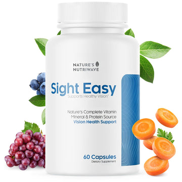 SIGHT EASY - Eye Vitamins & Mineral Supplements with Lutein & Zeaxanthin, Vitamin C, Vitamin E, Zinc and Bilberry for Healthy Vision and Eye Function Support - 60 Capsules, 1 Month Supply Nature’s NutriWaveAu supplements