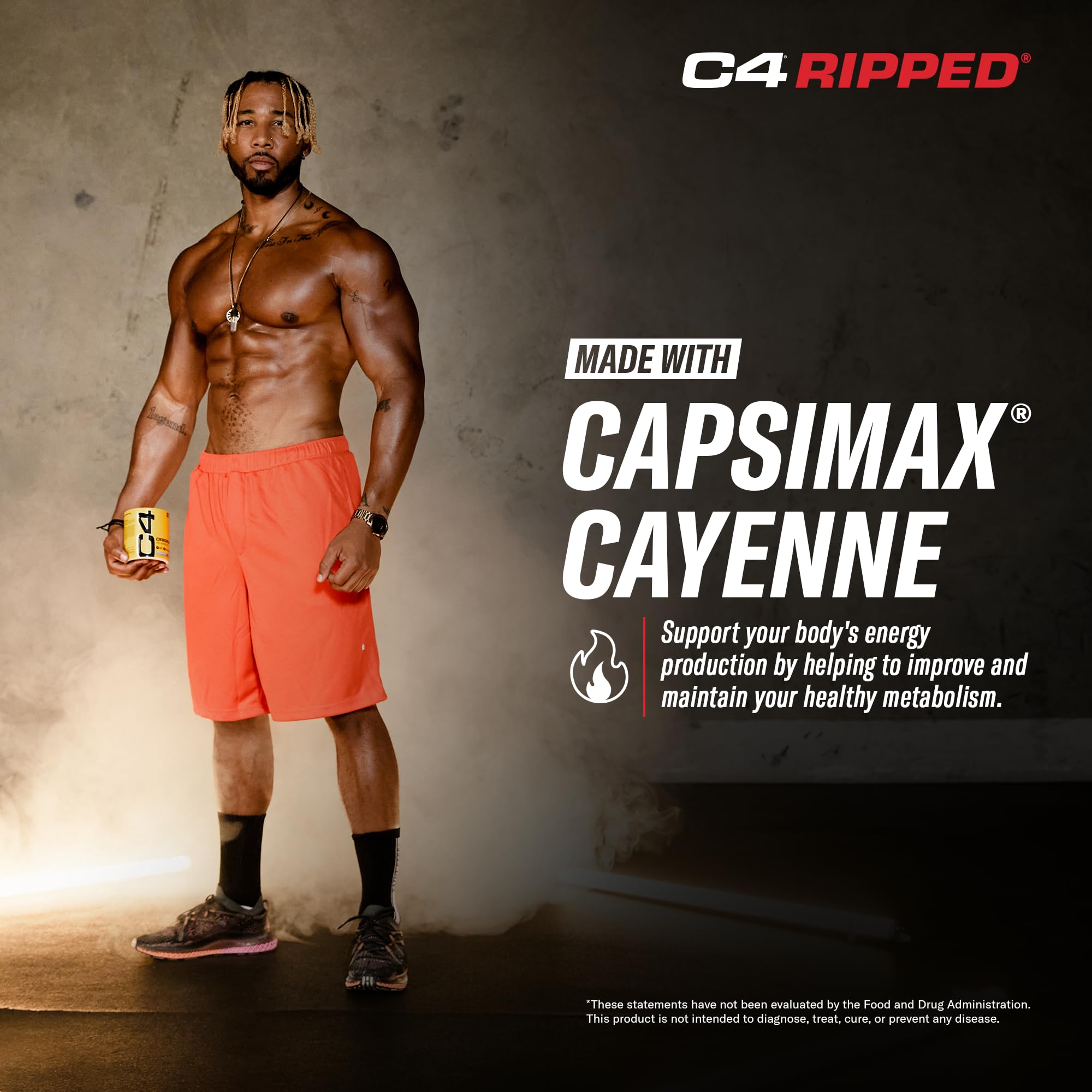 Cellucor C4 Ripped Pre Workout Powder ICY Blue Razz | Creatine Free + Sugar Free CellucorUS supplements