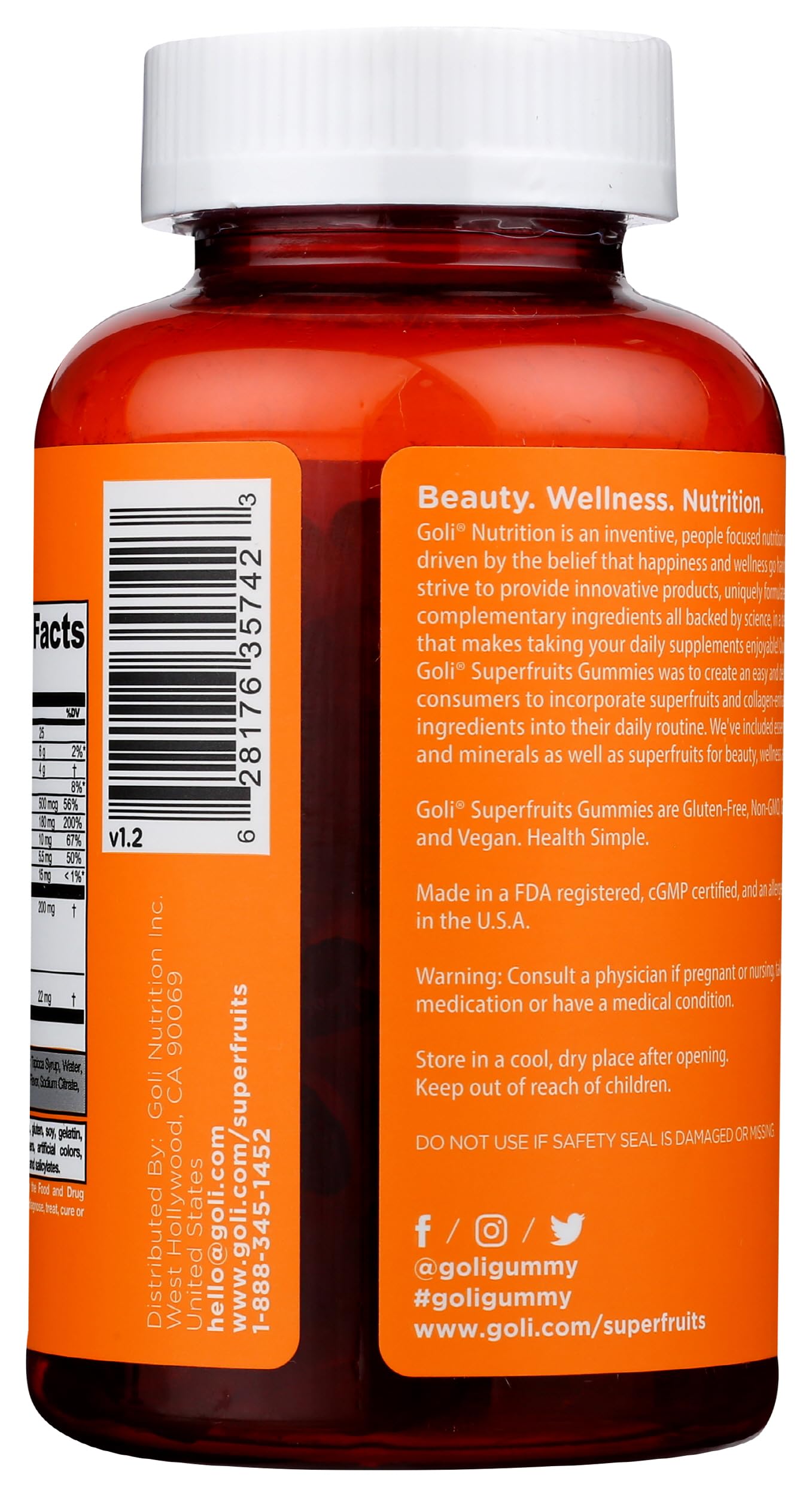 Goli Nutrition, Gummies Superfruits Mixed Fruit, 60 Count GoliAu supplements