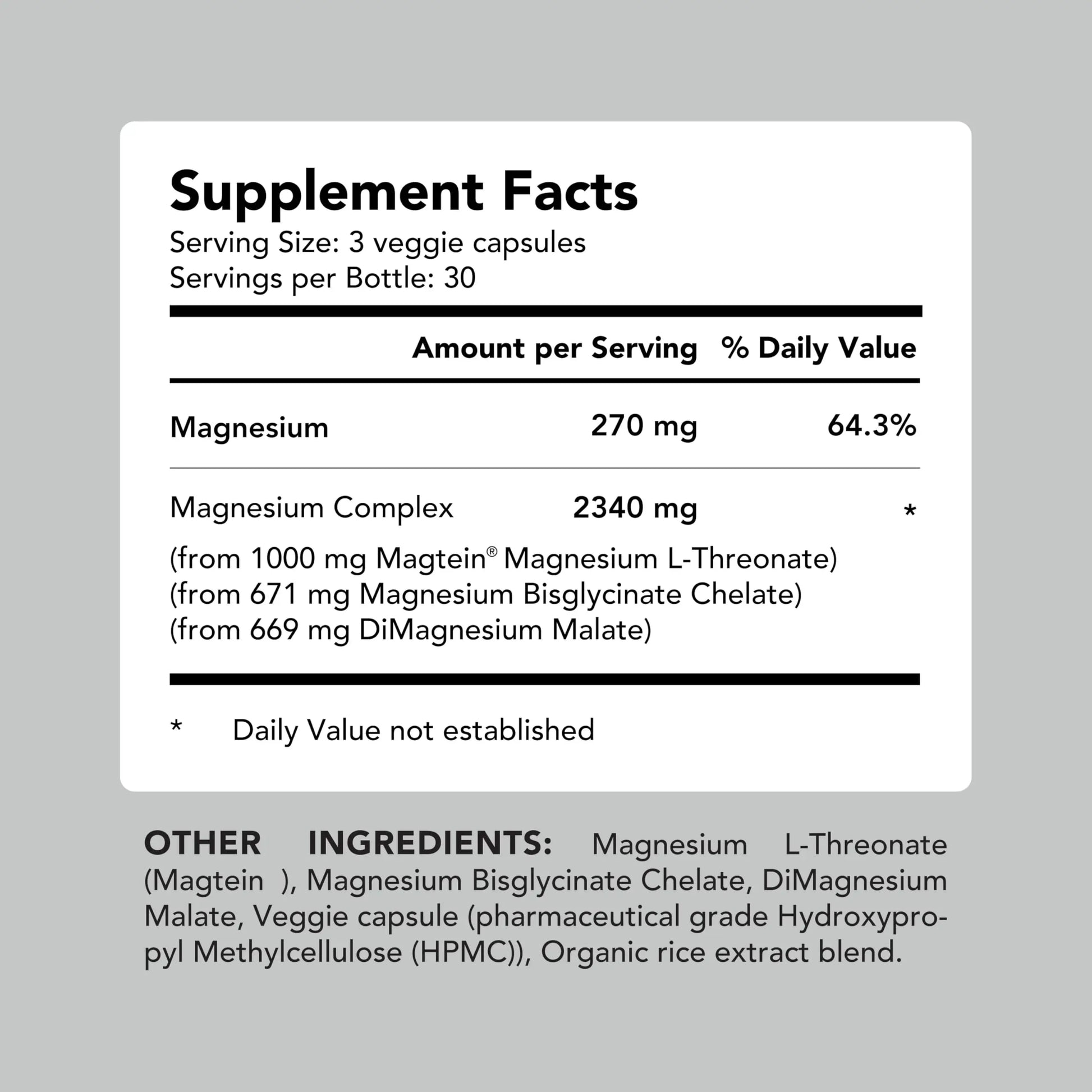 AMANDEAN Magtein Magnesium Complex. L-Threonate, Glycinate, Malate Triple Blend Chelated Magnesium Supplement. 90 Veggie Capsules. High Absorption Branded Ingredients. Brain Health, Sleep, Calm*. AMANDEANnz supplements