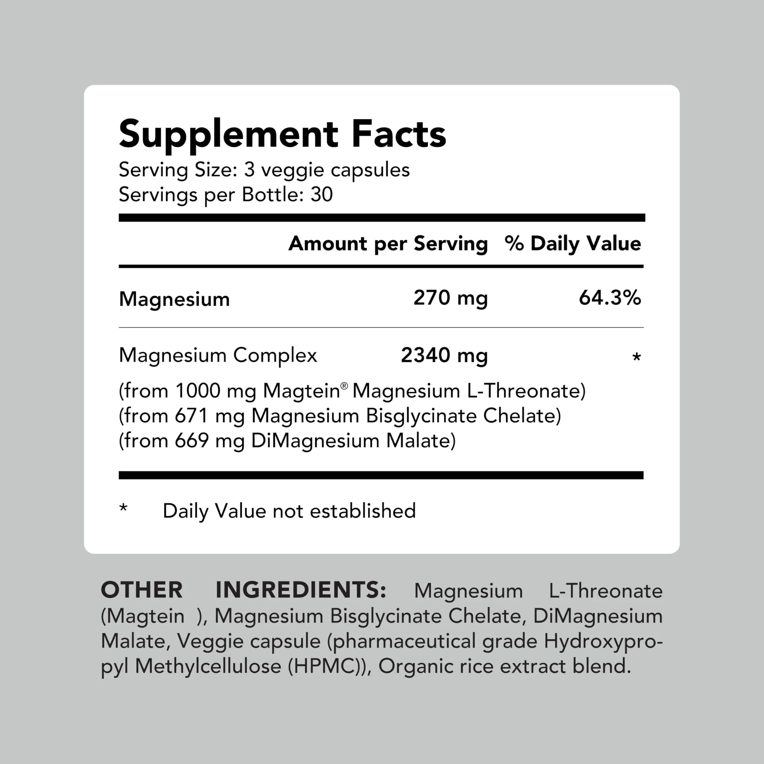 AMANDEAN Magtein Magnesium Complex. L-Threonate, Glycinate, Malate Triple Blend Chelated Magnesium Supplement. 90 Veggie Capsules. High Absorption Branded Ingredients. Brain Health, Sleep, Calm*. AMANDEANnz supplements