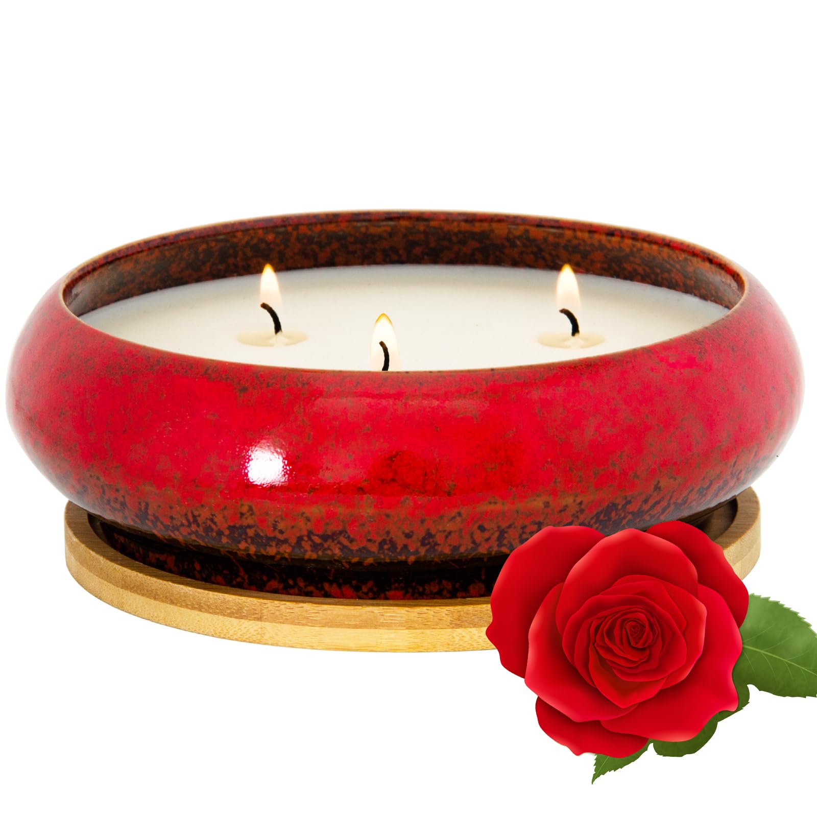 Scented Candles, 3 Wicks Large Rose Candles for Home Scented, 17 oz Aromatherapy Candle Gifts ARTKETTYAu supplements