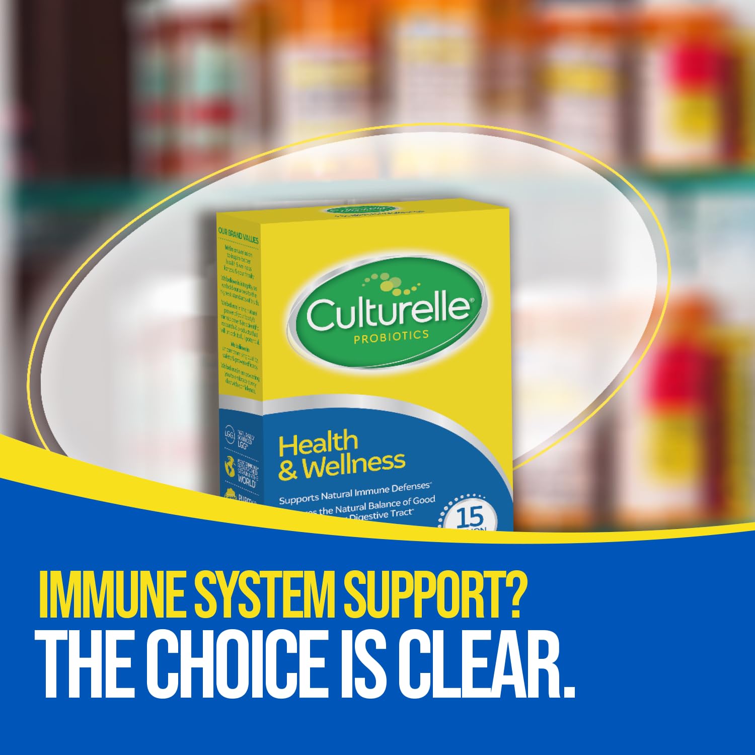 Culturelle Health & Wellness Daily Probiotic for Women & Men - 30 Count - 15 Billion CFUs & A Proven-Effective Probiotic Strain Support your Immune System- Gluten Free, Soy Free, Non-GMO CulturelleAu supplements