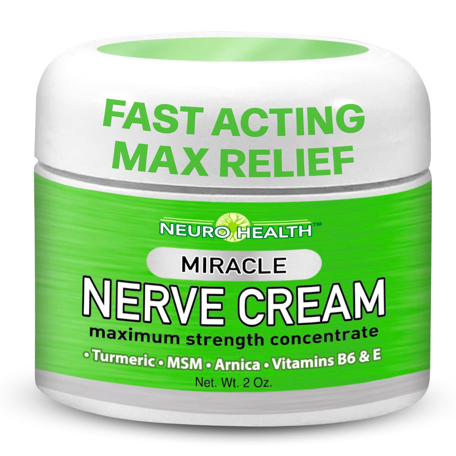 Neuro Health Miracle Nerve Cream - Maximum Strength - Turmeric and Arnica Blend for Neuropathy Discomfort Relief - Soothing Foot & Hand Formula with MSM, B6, E - Made in USA Neuro HealthAu supplements