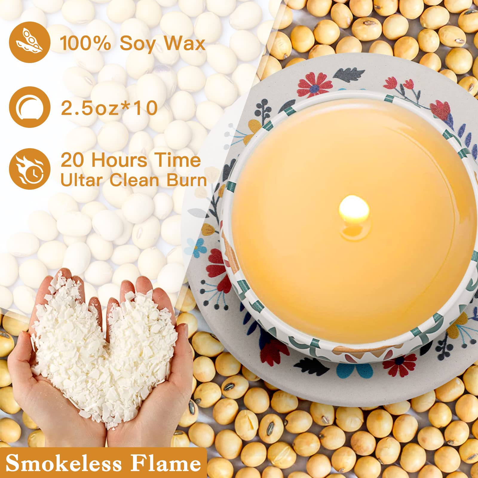 10 Pack Scented Candles Gifts, Aromatherapy Candles for Home Scented with 2 Coasters Yinuo CandleAu supplements