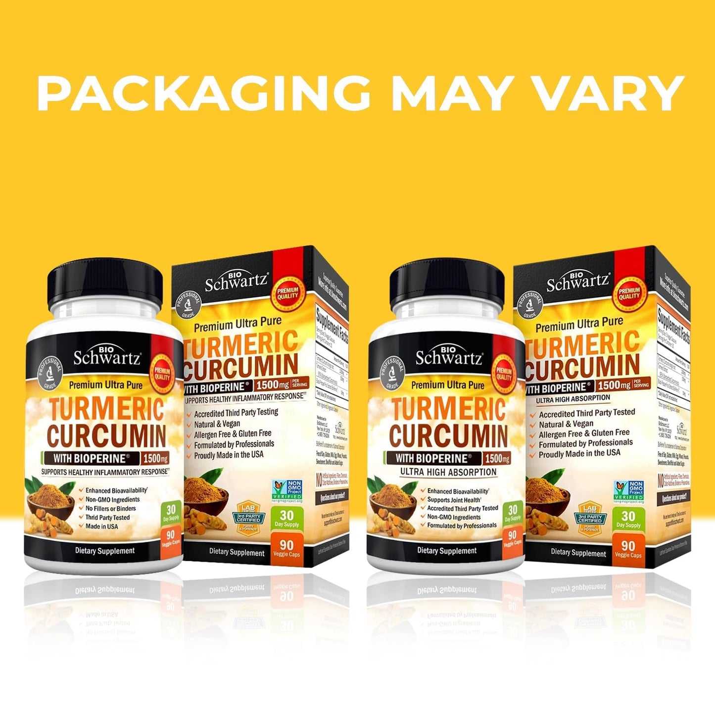 Turmeric Curcumin with Black Pepper Extract 1500mg - High Absorption BioSchwartzUS supplements