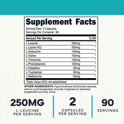 Type Zero Clean EAA Capsules (1,200mg per Serving), Essential Amino Acids Supplement with 9 EAAs, 180 Capsules, 90 Servings Type ZeroUS supplements