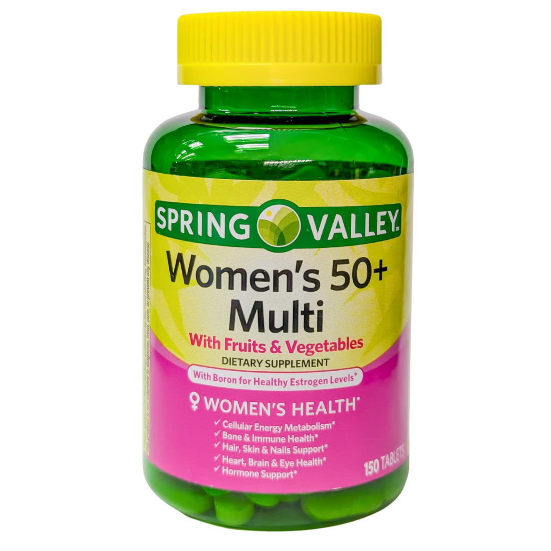 Spring Valley Women's 50+ Multi with Fruits & Vegetables Dietary Supplement 150 Tablets (One Bottle) Good Health Buena SaludAu supplements