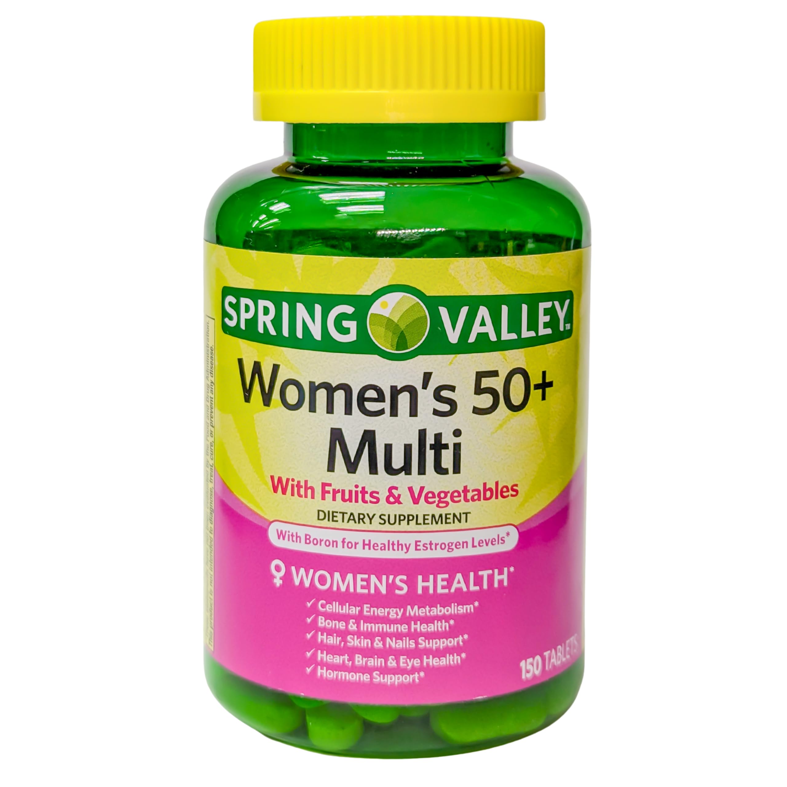 Spring Valley Women's 50+ Multi with Fruits & Vegetables Dietary Supplement 150 Tablets (One Bottle) Good Health Buena SaludAu supplements