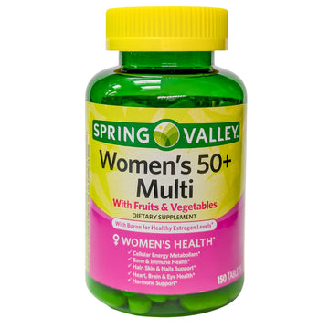 Spring Valley Women's 50+ Multi with Fruits & Vegetables Dietary Supplement 150 Tablets (One Bottle) Good Health Buena SaludAu supplements