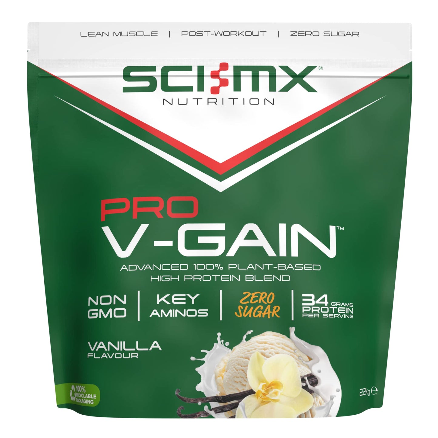 SCI-MX Pro-V Gain - 100% Vegan Vanilla Flavour Soy Protein Powder Isolate + B12 + Magnesium SCI-MXUS supplements