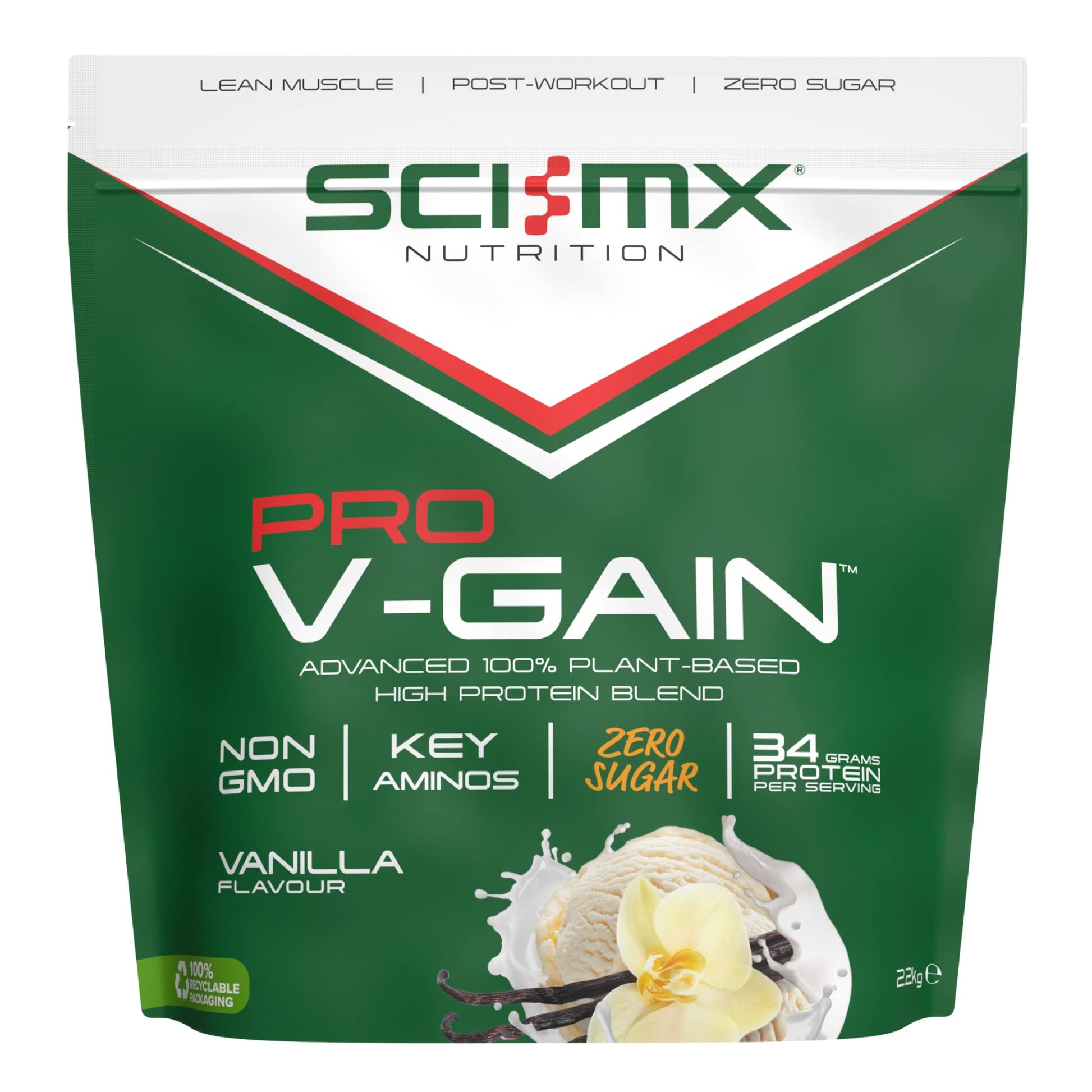 SCI-MX Pro-V Gain - 100% Vegan Vanilla Flavour Soy Protein Powder Isolate + B12 + Magnesium SCI-MXAu supplements