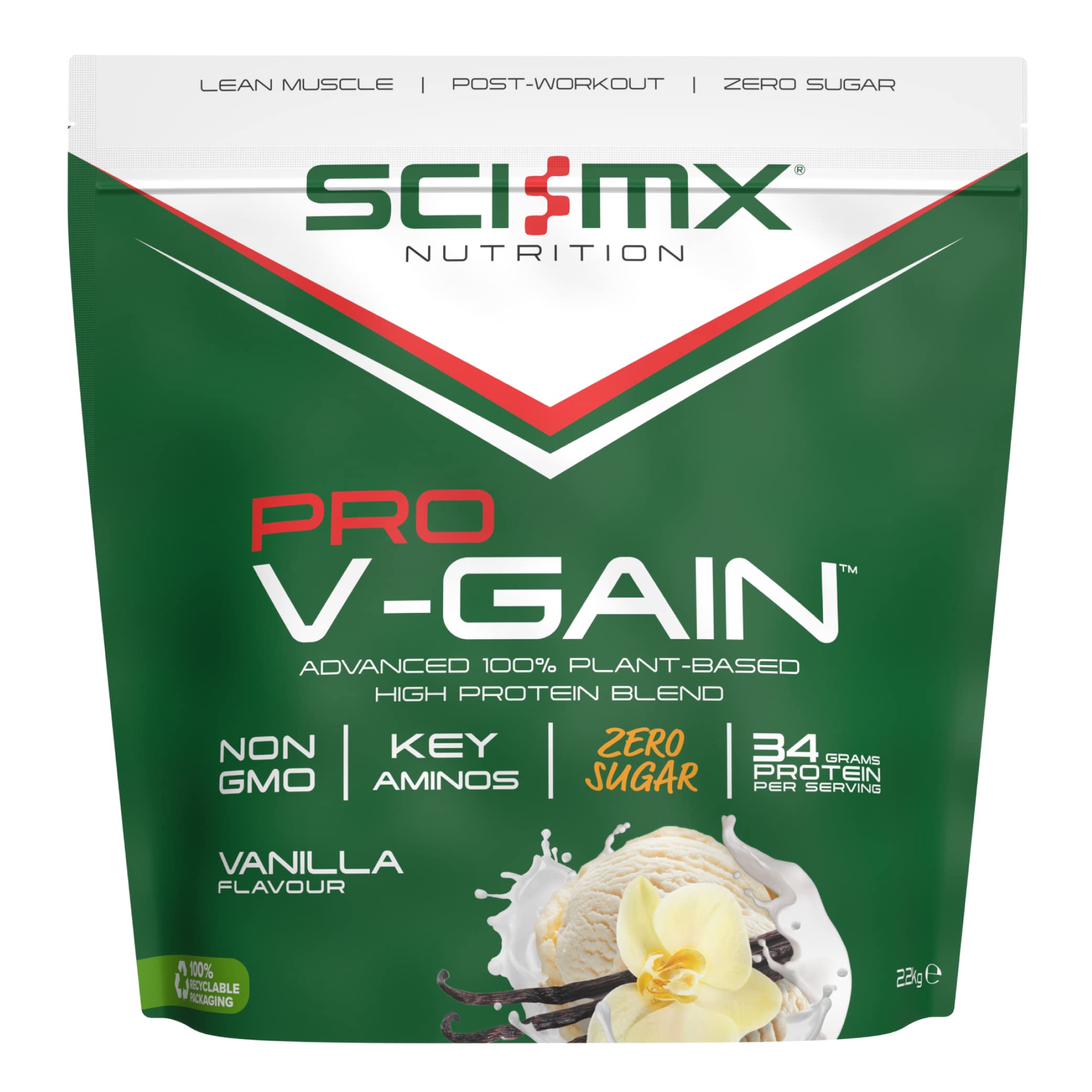 SCI-MX Pro-V Gain - 100% Vegan Vanilla Flavour Soy Protein Powder Isolate + B12 + Magnesium SCI-MXAu supplements