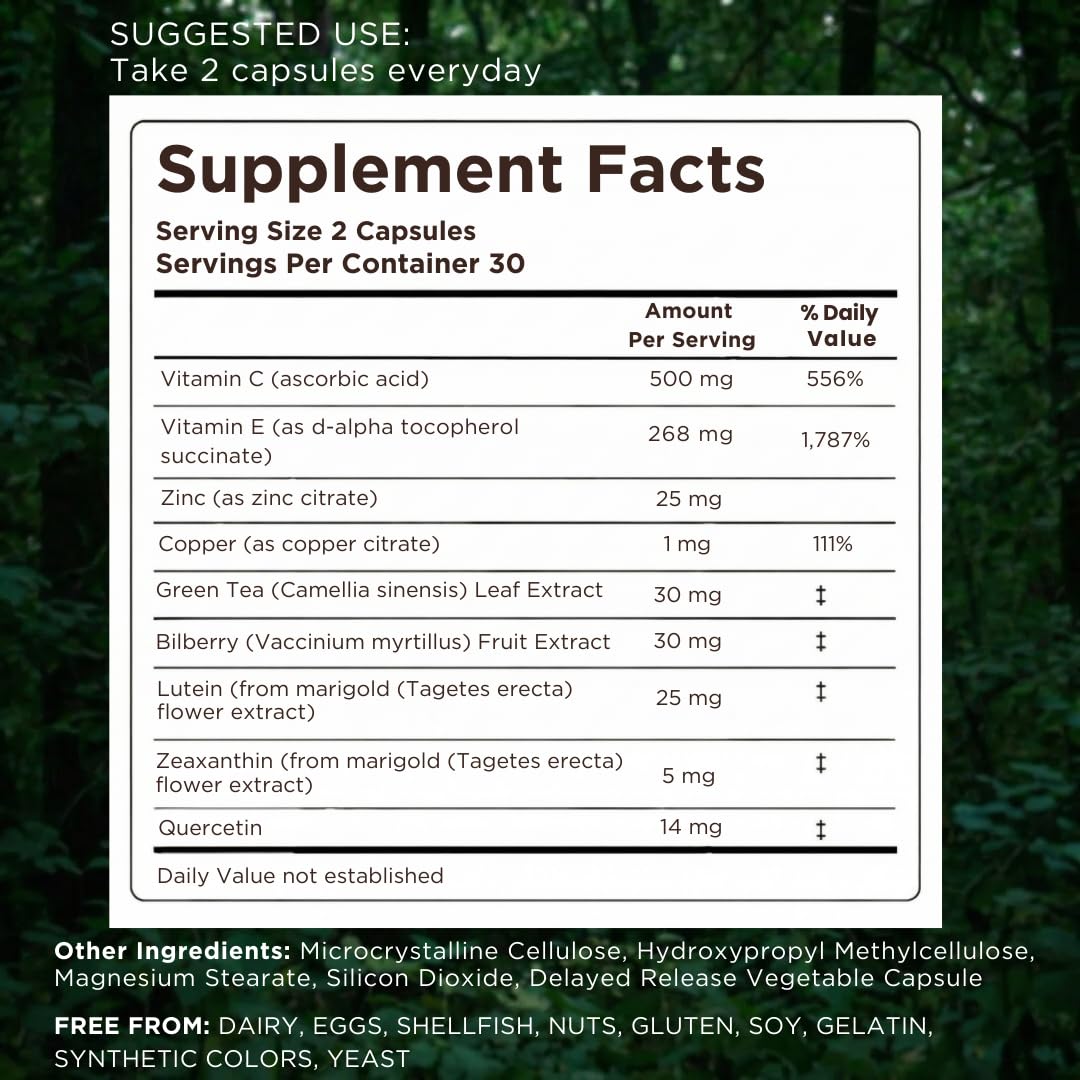 Macutene Protect Eye Vitamins for Macular Support Areds 2 with Lutein and Zeaxanthin Supplements (25mg/5mg) – Doctor Formulated Bilberry Supplement for Eyes, Lab Tested, Vegan (60 Capsules) PristeneAu supplements