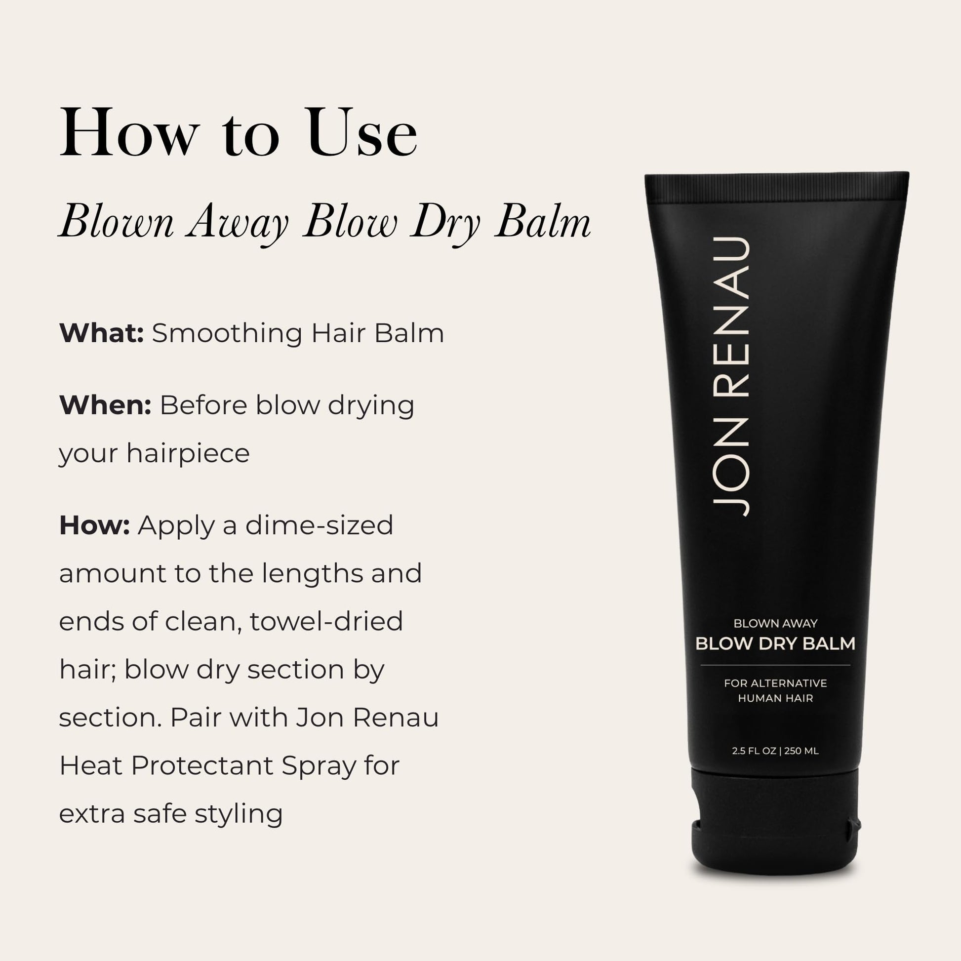 Jon Renau Blown Away Blow Dry Balm for Human Hair Wigs, Shine Enhancing Styling Balm with UV and Color Protection, Lightweight Blow Dry Balm for Human Hair Toppers and Extensions, 2.5 Oz Jon RenauAu supplements