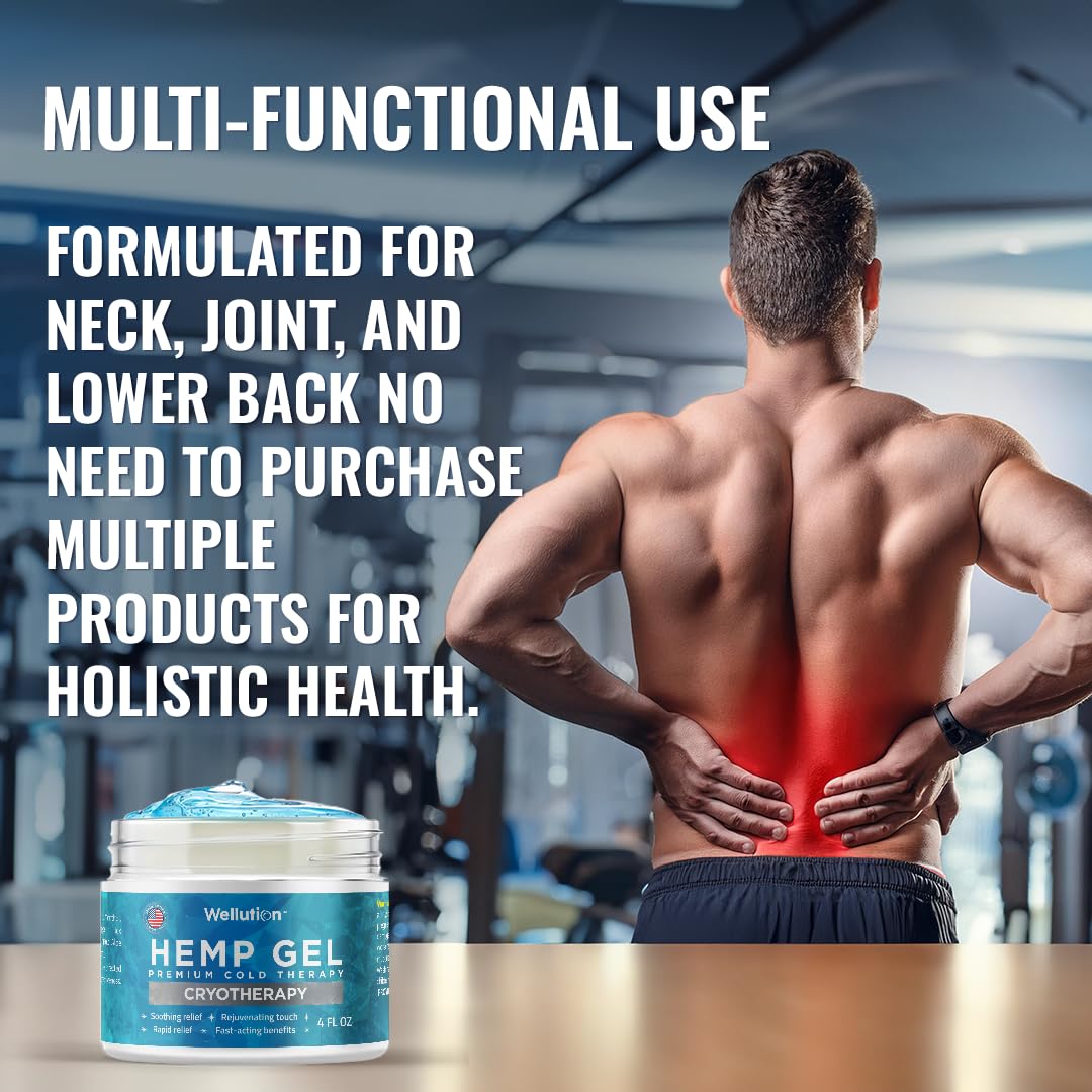 WELLUTION Cryotherapy Hemp Gel – Gentle Cooling Sensation with Menthol & Arnica – Non-Greasy, Quick-Absorbing Formula – Lightweight Gel for Comfort & Refreshing Feel – 4oz WELLUTIONAu supplements