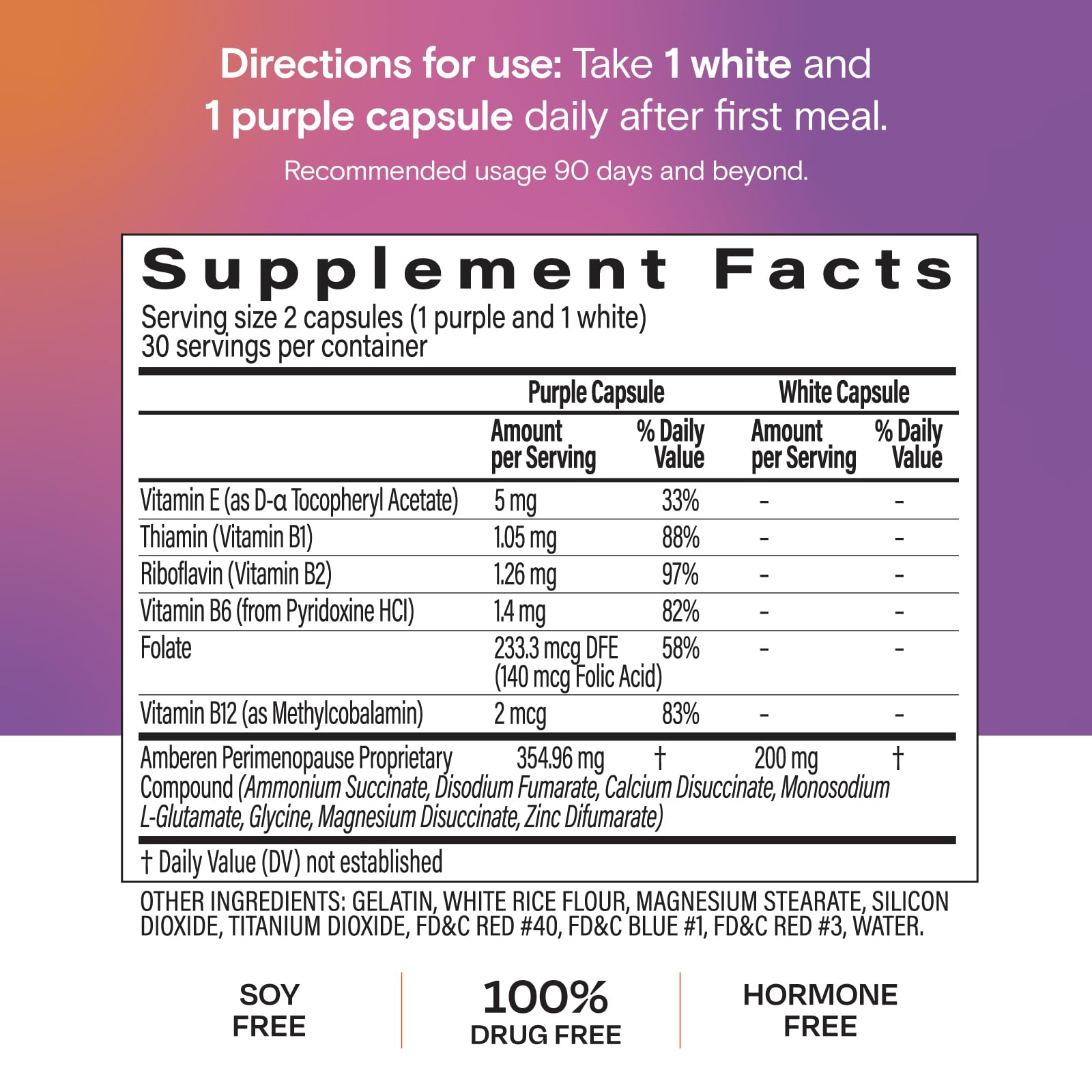 Amberen Perimenopause, Peri-Menopause Multi-Symptom Relief, Vitamin B, Vitamin E & Antioxidants Supplement, Clinically Shown to Help Support Hormone Balance, Hot Flashes & Night Sweats, 60 Count AmberenAu supplements
