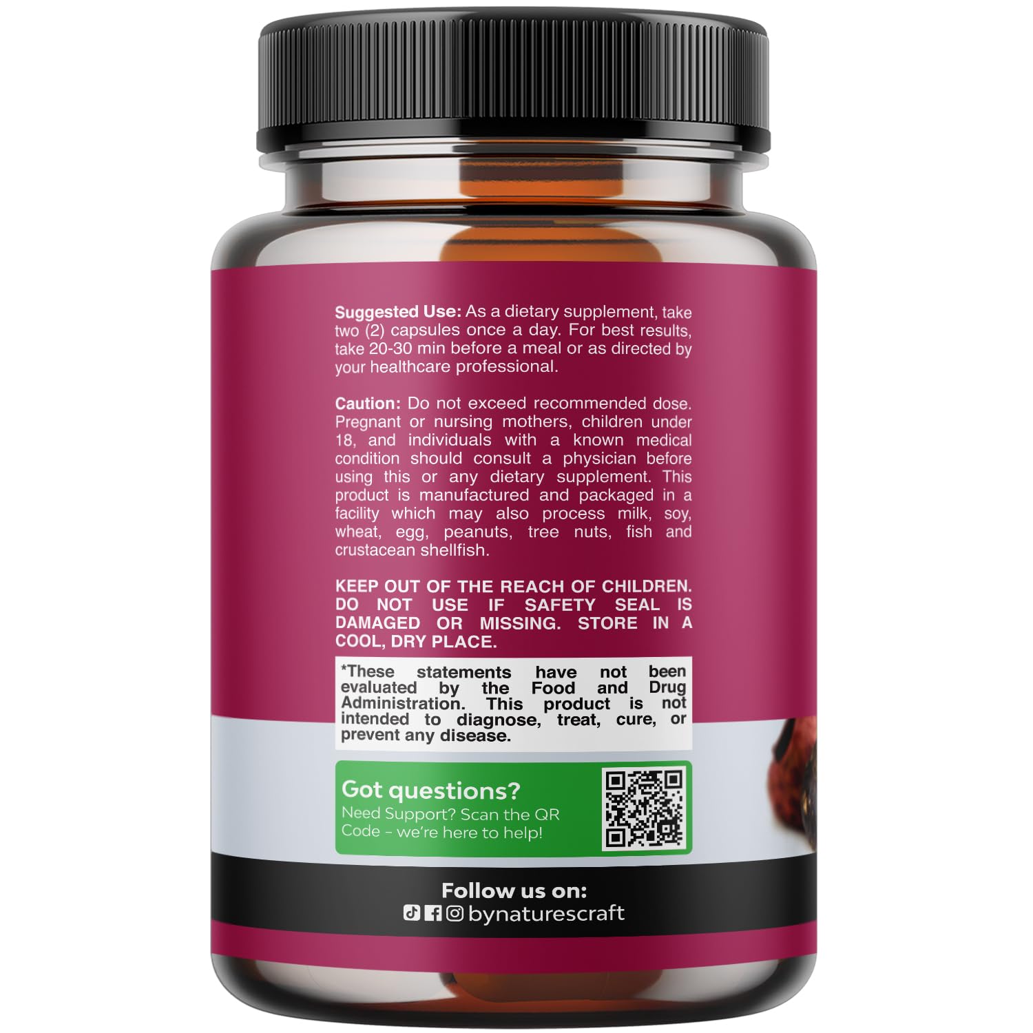 Maca Root Capsules for Women - Potent Herbal Supplement with Female Enhancing Blend of Red Yellow & Black Maca Root - Non-GMO Certified Vegan and Gluten-Free with No Artificial Colors - 30 Count Natures CraftAu supplements
