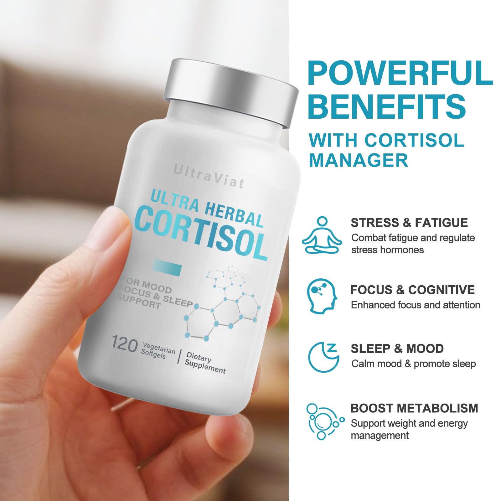 Cortisol Supplements for Women/Men, Cortisol Reducer with Ashwagandha, Rhodiola Rosea, L-Theanine, Support Hormone Balance, Stress & Sleep EVYOUNGAu supplements