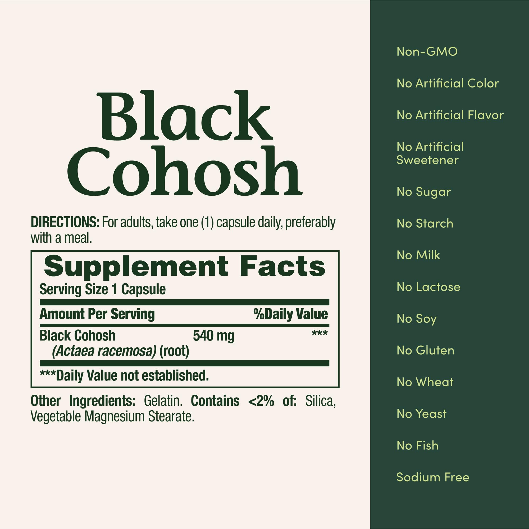 Nature's Bounty Black Cohosh Root Pills and Herbal Health Supplement, Natural Menopausal Support, 540 mg, 100 Capsules Nature's BountyAu supplements