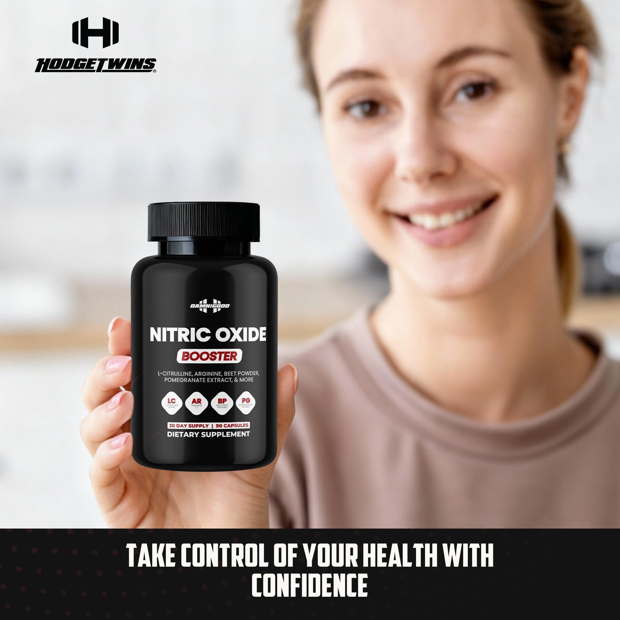 DAMN GOOD The Hodge Twins Nitric Oxide Booster – Beet Root Nitric Oxide & Arginine Citrulline Supplement, Pomegranate Blend for Workout Drive, Endurance Support & Pump Power - 90 Capsules DAMN GOODAu supplements