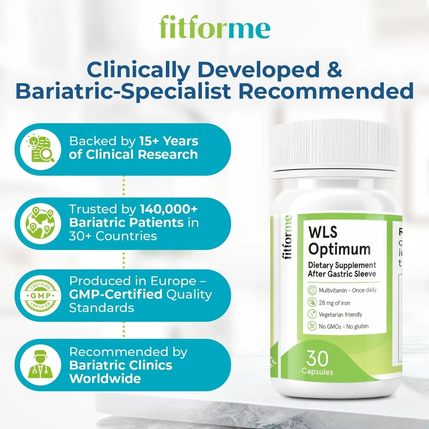 FitForMe Bariatric Multivitamin, Tailored for Gastric Sleeve Surgery – One-a-Day Capsule, 30-Day Supply, Easy-to-Swallow WLS Optimum Capsule FitForMeAu supplements