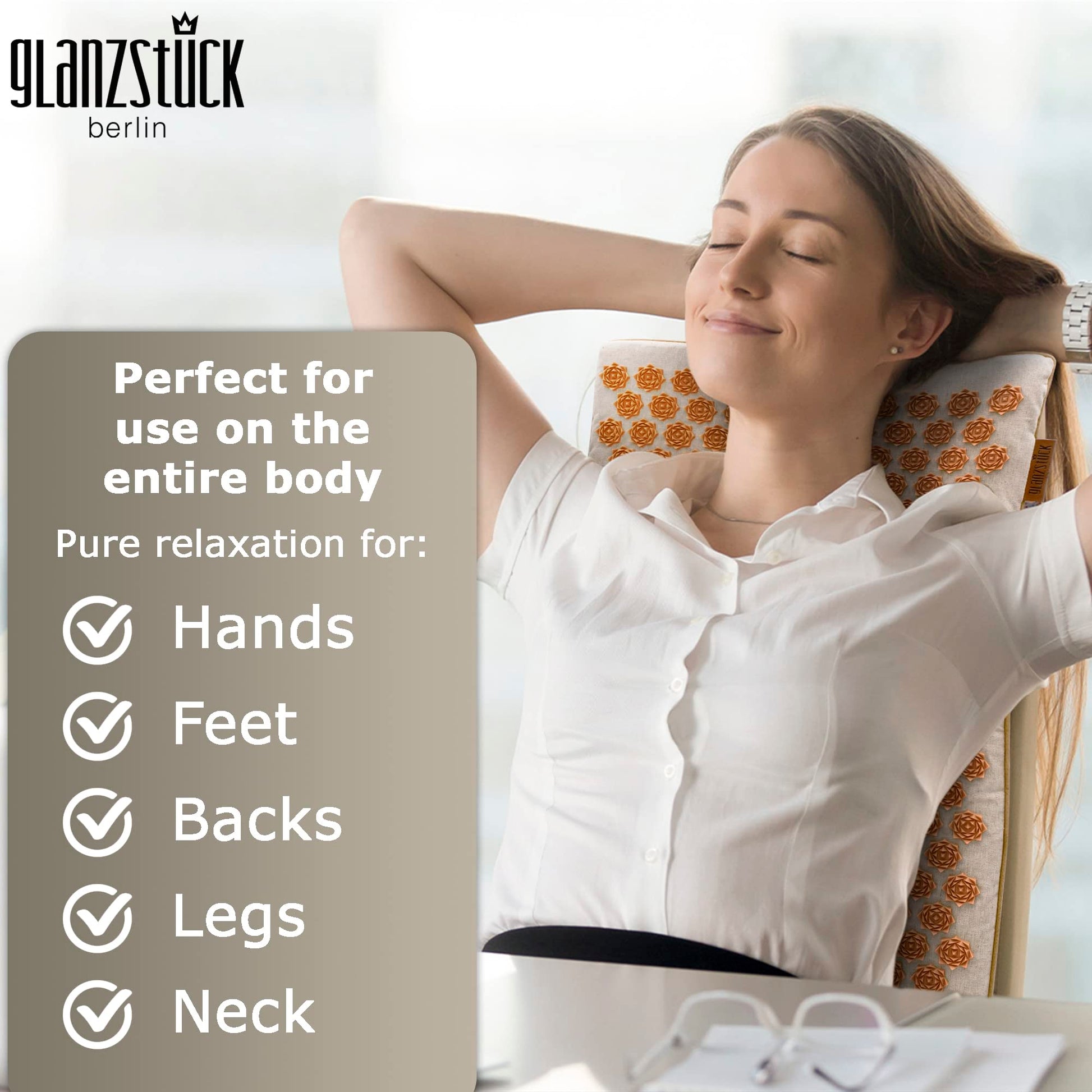Glanzstück Berlin® Health Collection XXL Acupressure Mat Set for Full Body for Tension Headaches Glanzstück BerlinAu supplements