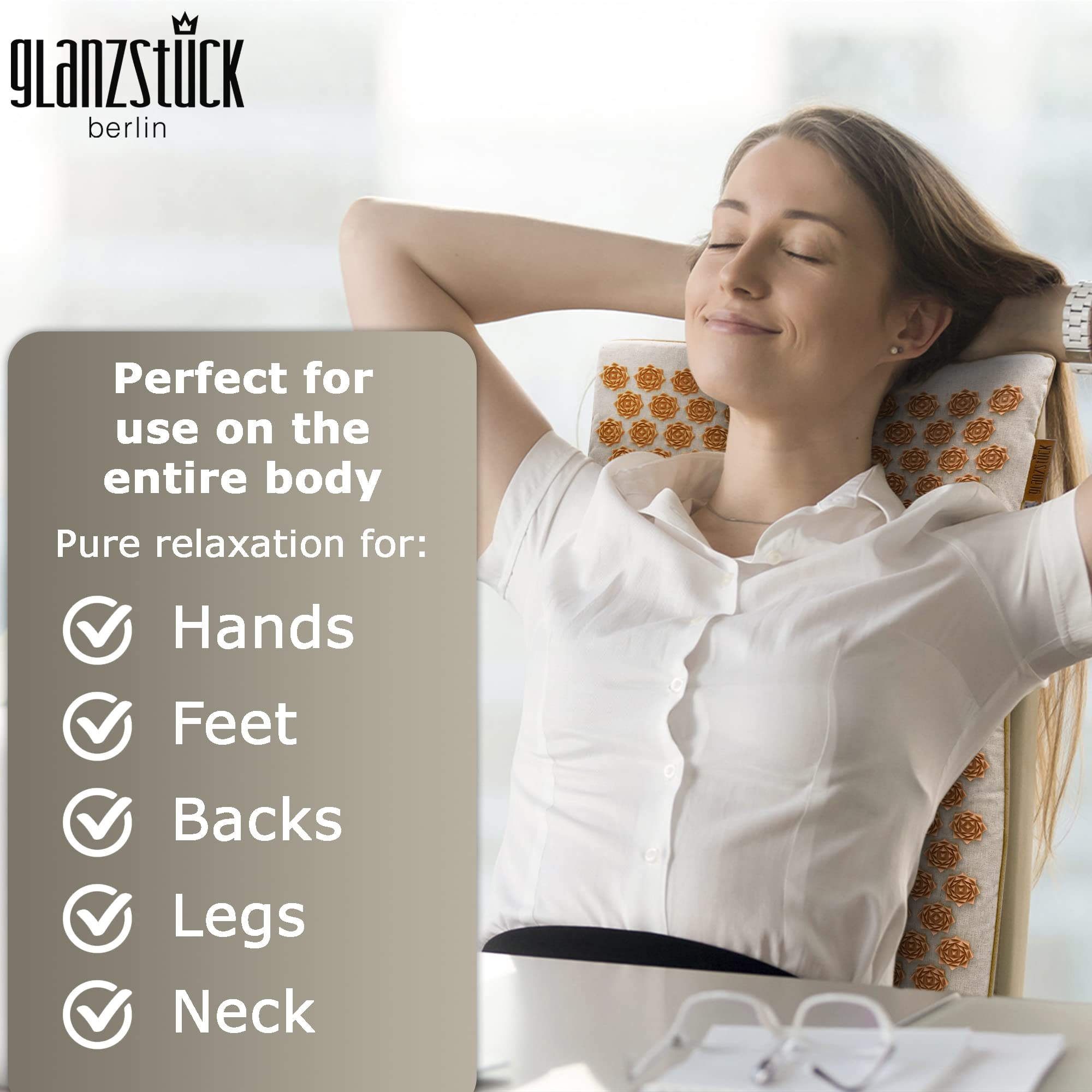 Glanzstück Berlin® Health Collection XXL Acupressure Mat Set for Full Body for Tension Headaches Glanzstück BerlinAu supplements