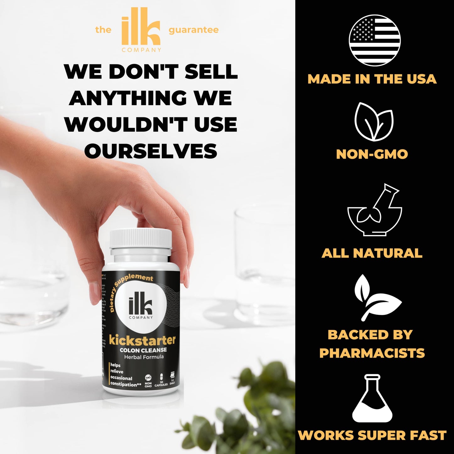 ILK COMPANY Made in USA Herbal Colon Cleanse Capsules - Non GMO - Gluten Free Capsules ILK COMPANYUS supplements