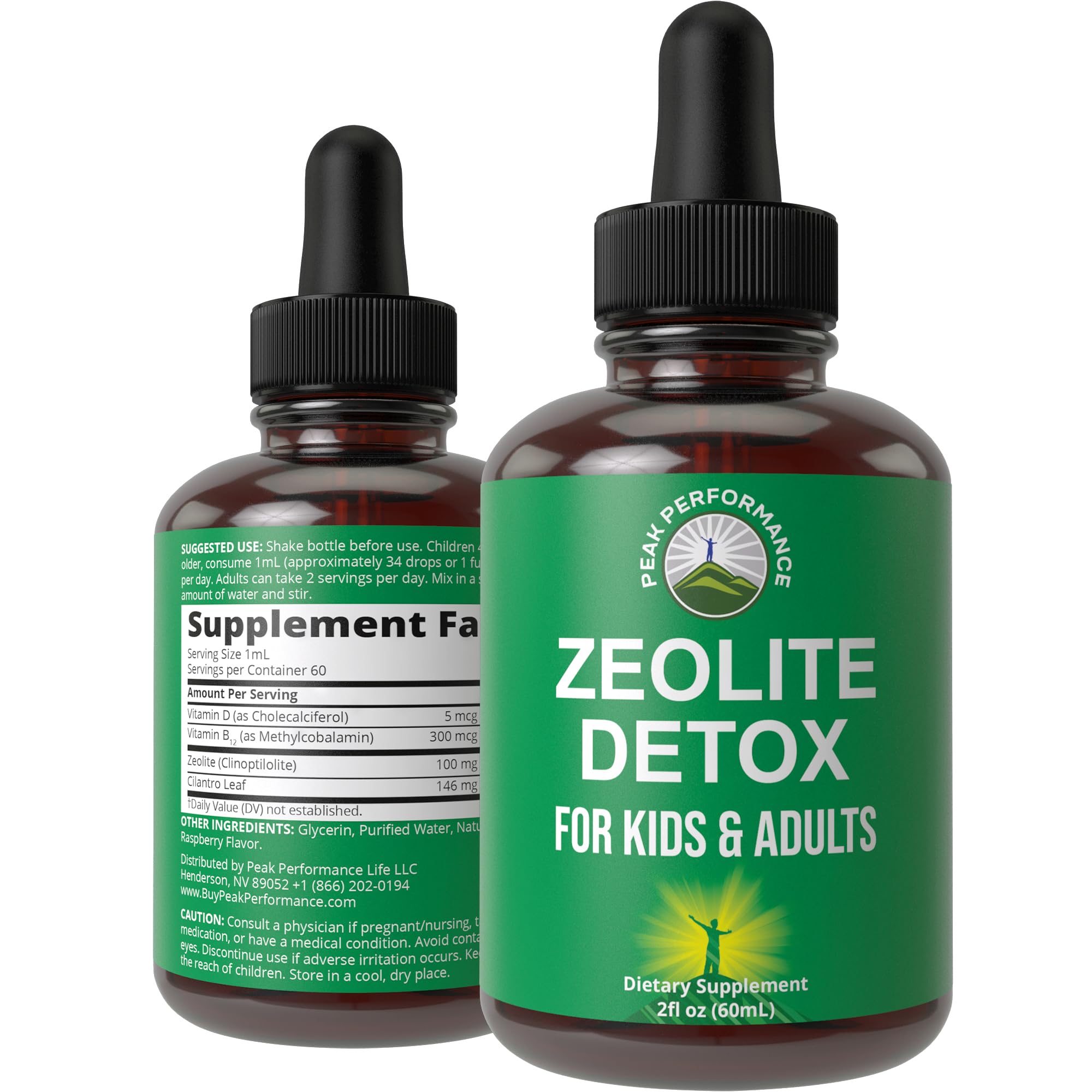 Zeolite Detox for Kids & Adults with Cilantro. Volcanic Mineral from Idaho USA. Zeolite Clinoptilolite Liquid Drops Gentle Cleanse Supplement with Vitamins B12 & D. Support Focus, Energy, Gut, Speech Peak PerformanceAu supplements