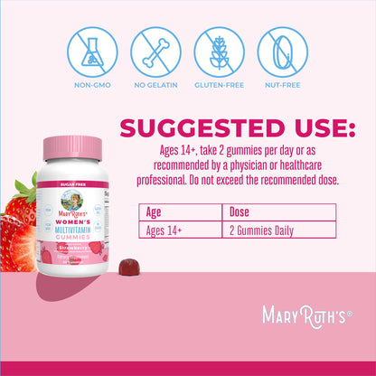 MaryRuth Organics Women's Immune Support Multivitamin Gummies | Ages 14+ | Skin Health | Gummy Vitamins for Women | Sugar-Free | Vegan | Non-GMO | 60 Count MARYRUTH'SUS supplements