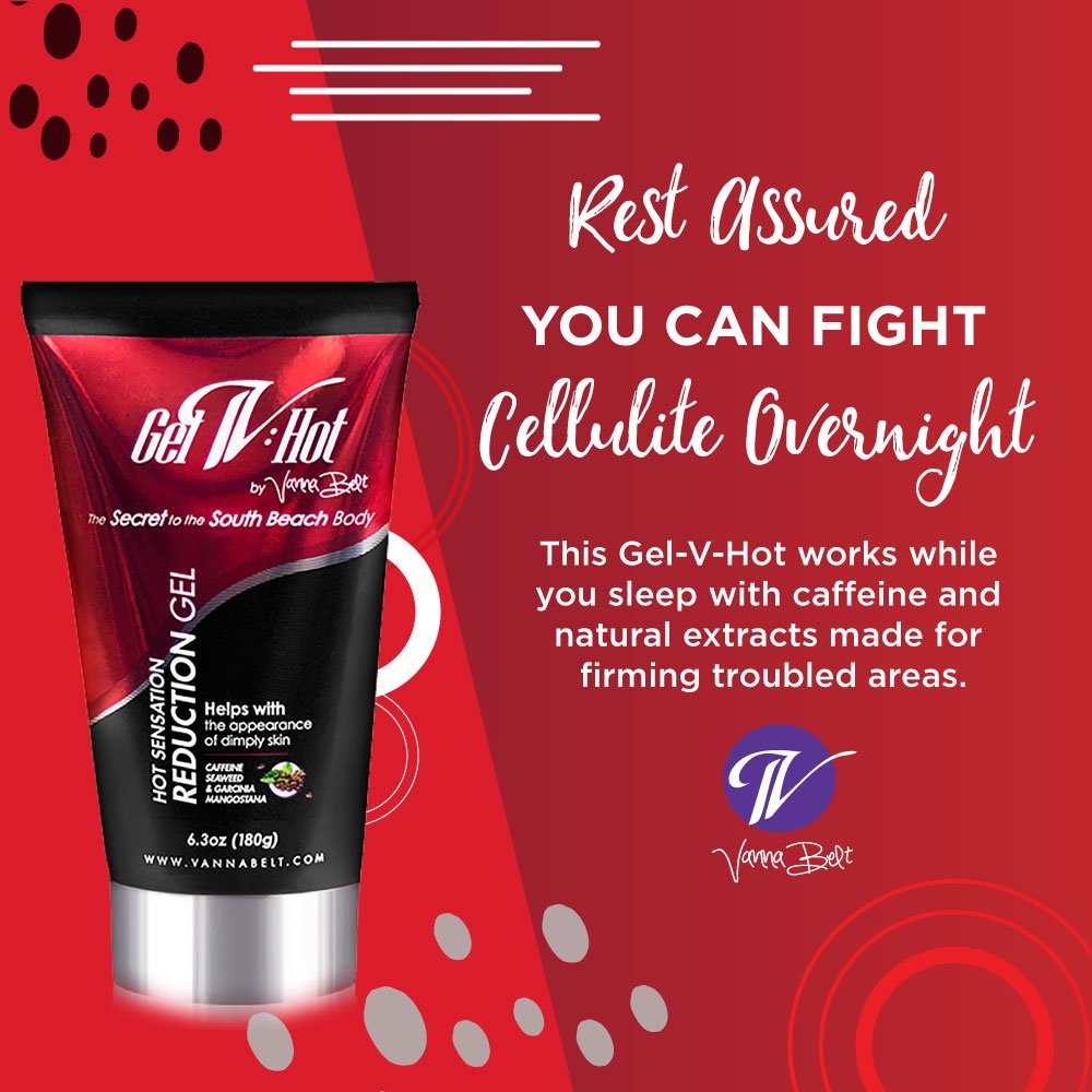 Vanna Belt Gel-V Hot Cream for Cellulite, 6.3 oz - Effective Nighttime Belly Fat Burning V VANNA BELTAu supplements