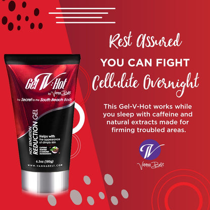 Vanna Belt Gel-V Hot Cream for Cellulite, 6.3 oz - Effective Nighttime Belly Fat Burning V VANNA BELTUS supplements