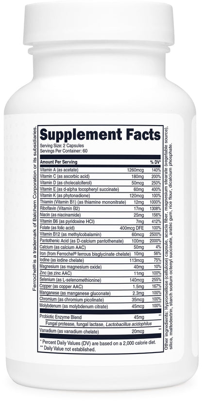 Type Zero Multivitamin Capsules (120 Capsules) (1300 mg) - with Probiotics + 22 Vitamins and Minerals, GMO-Free Type ZeroUS supplements