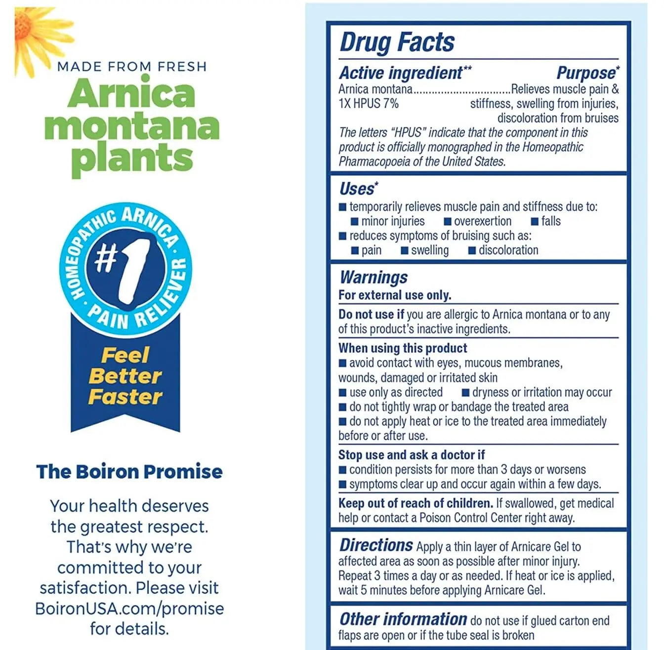 Boiron Arnicare 4.2oz Gel (Pack of 2) - Soothing Relief - Muscle & Joint Pain, Bruises, Swelling - Fragrance-Free BoironAu supplements