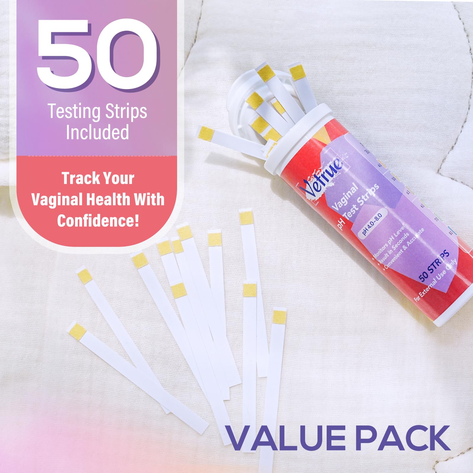 Vaginal pH Test Strips for Women, Convenient Testing Solution for Assessing and Maintaining vetrueAu supplements