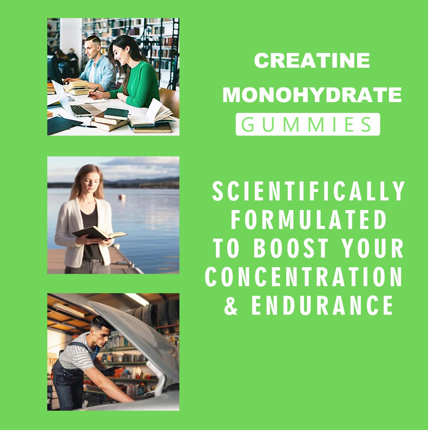 Riyuetian Creatine Monohydrate Gummies, Creatine for Men & Women, Chewable Creatine for Enhancing Focus and Endurance, 5g Creatine per Serving, Sugar-Free, 60 Count RiyuetianAu supplements