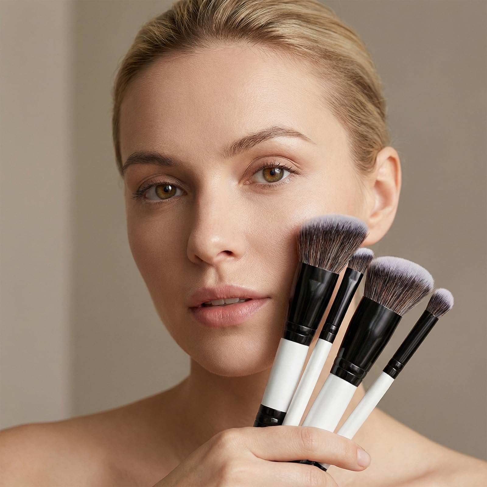 KFHENSOM 4PCS Foundation Contour Conceal Brush Set Dual-Ended Makeup Brushes Set Professional Powder Blush Concealer Eyeshadow Kabuki Foundation Brush Kit for Liquid Loose Powder Cream KFHENSOMRAu supplements